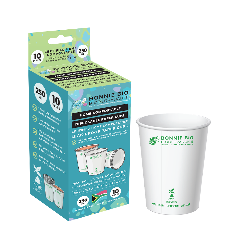 HOME COMPOSTABLE DISPOSABLE PAPER CUPS | 250ml