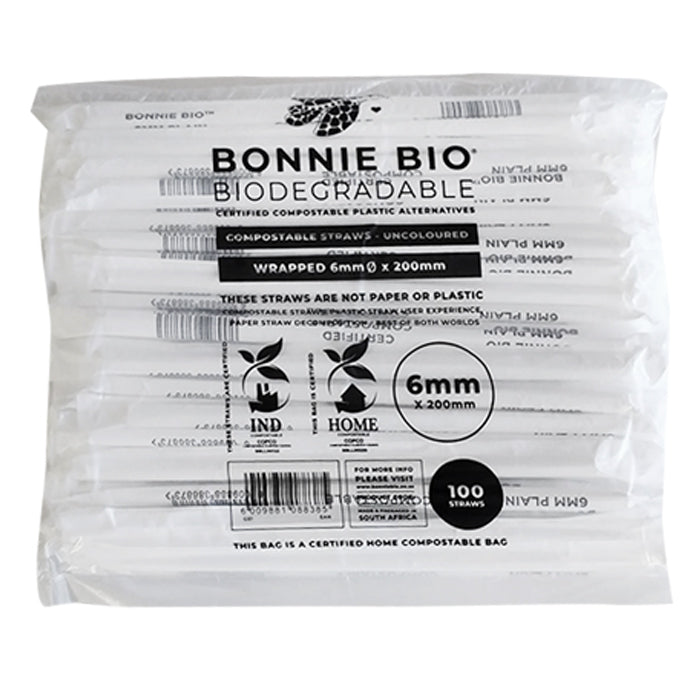 COMPOSTABLE STRAWS STANDARD SIZE - 6mm